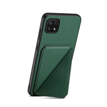 Samsung Galaxy A22 5G Calf Texture Leather Case with Dual Card Slots and Stand Function