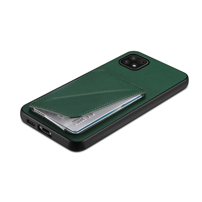Samsung Galaxy A22 5G Calf Texture Leather Case with Dual Card Slots and Stand Function