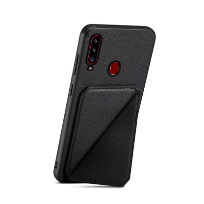Samsung Galaxy A20s Calf Texture Leather Case with Dual Card Slots and Stand Function