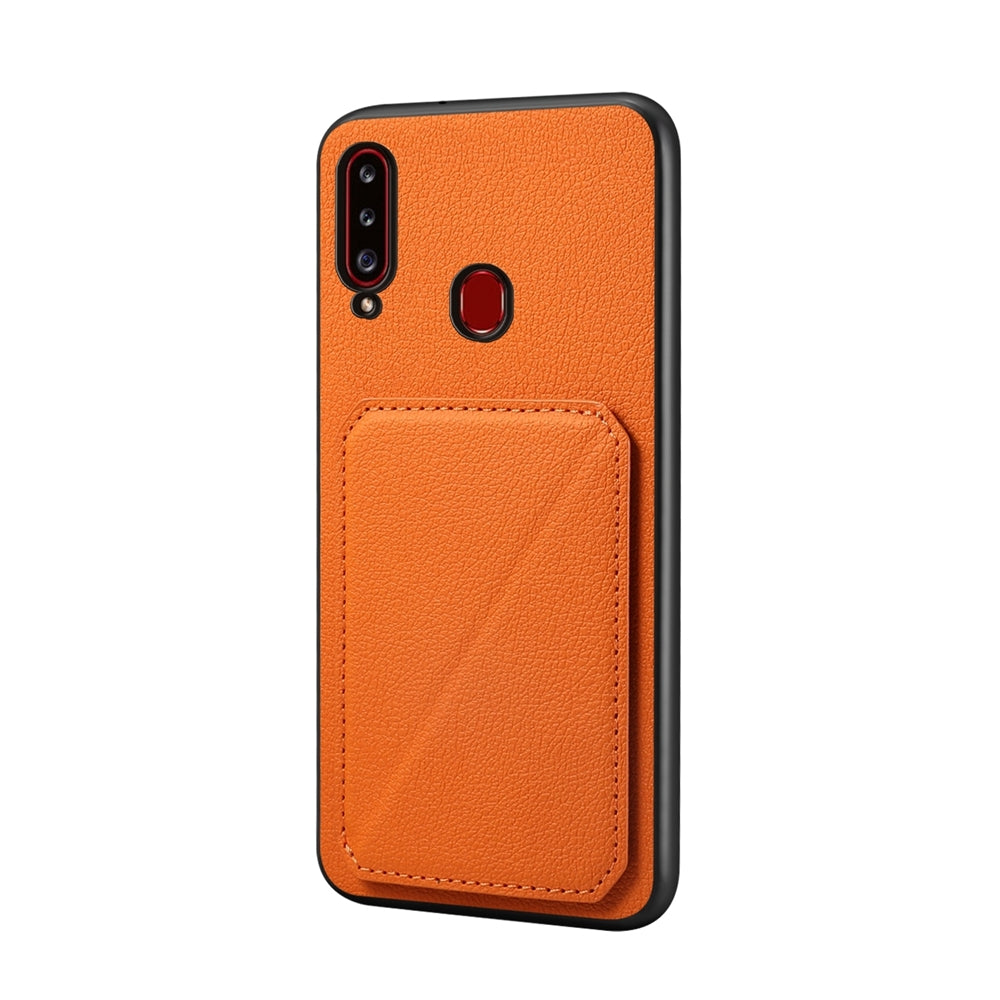 Samsung Galaxy A20s Calf Texture Leather Case with Dual Card Slots and Stand Function