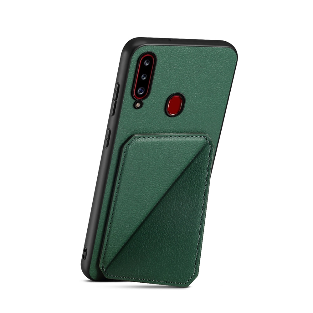 Samsung Galaxy A20s Calf Texture Leather Case with Dual Card Slots and Stand Function