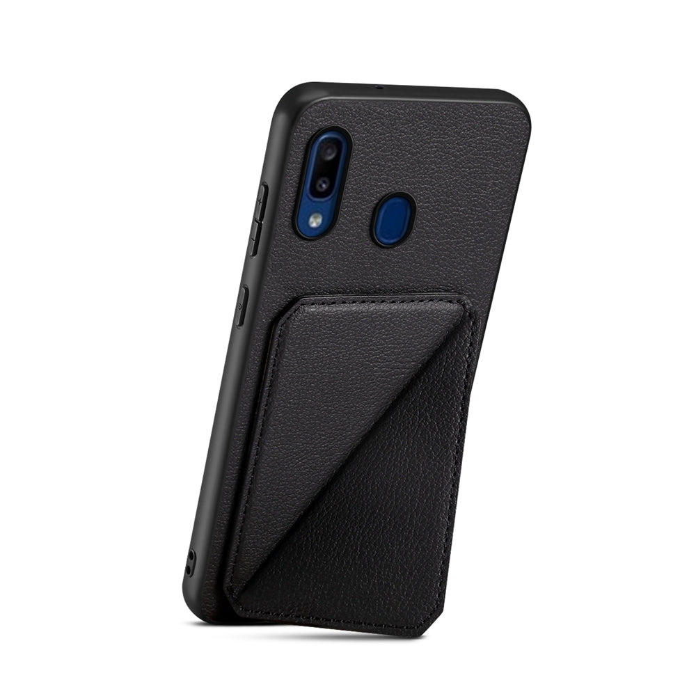 Samsung Galaxy A30 Calf Texture Leather Case with Dual Card Slots and Stand Function