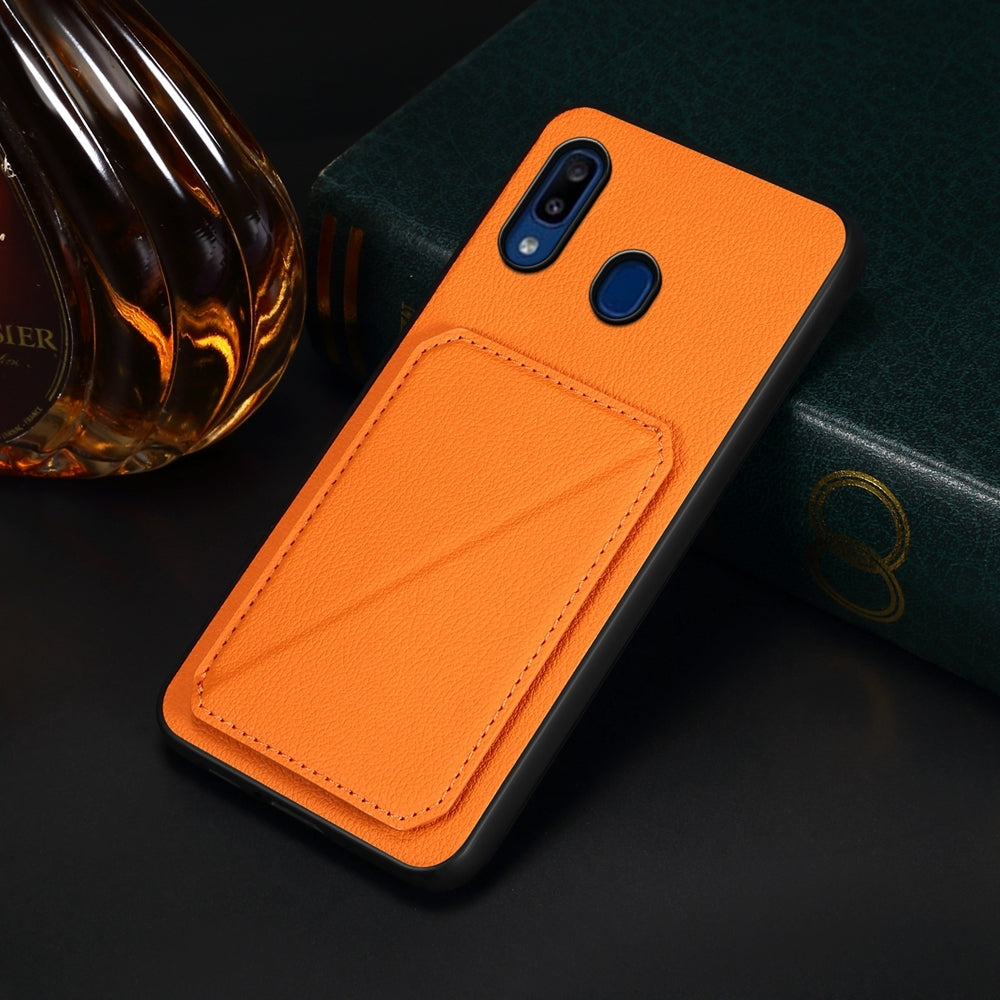Samsung Galaxy A30 Calf Texture Leather Case with Dual Card Slots and Stand Function