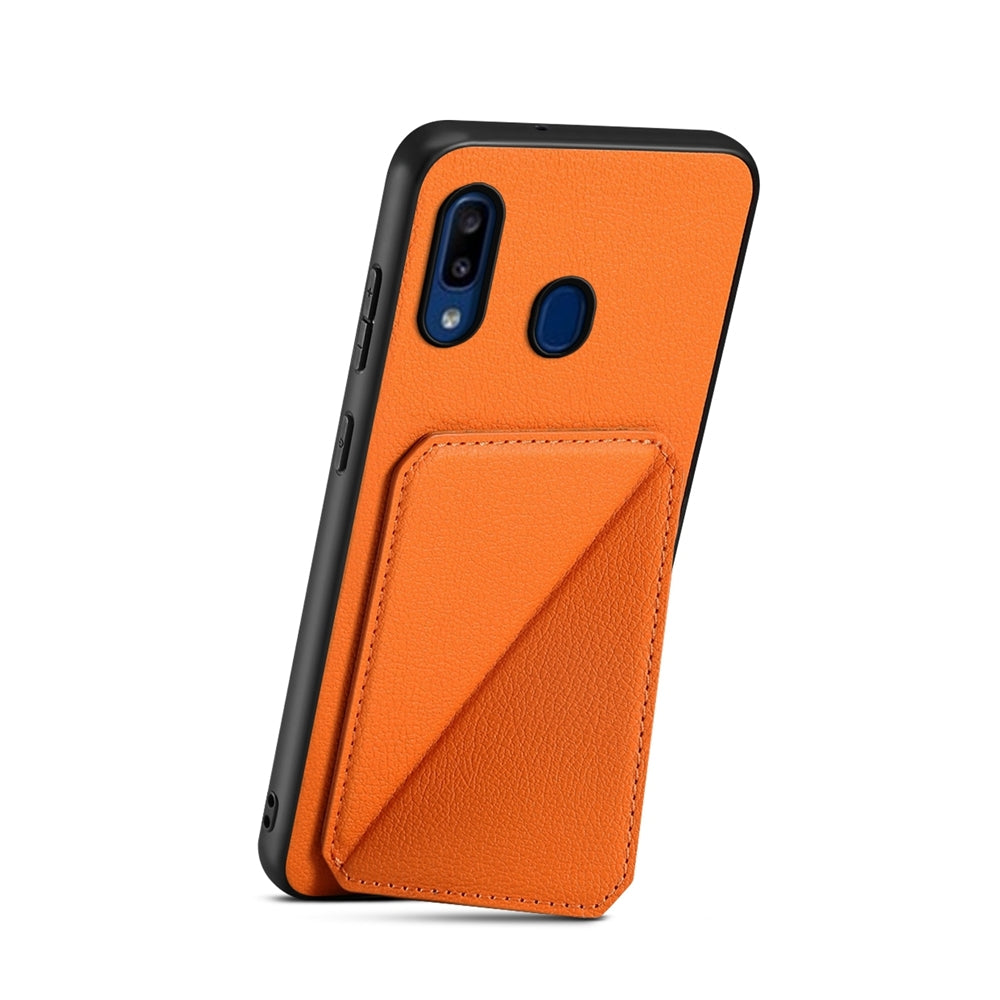 Samsung Galaxy A20 Calf Texture Leather Case with Dual Card Slots and Stand Function