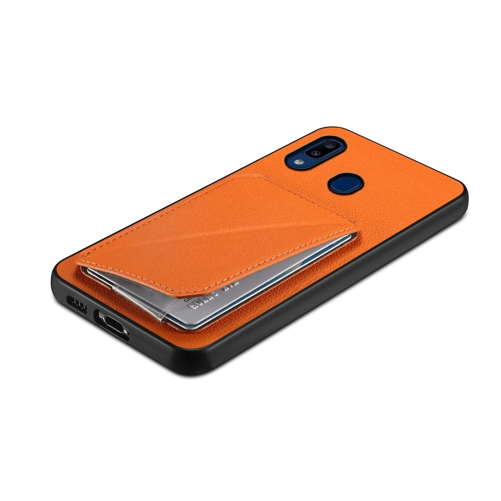 Samsung Galaxy A30 Calf Texture Leather Case with Dual Card Slots and Stand Function