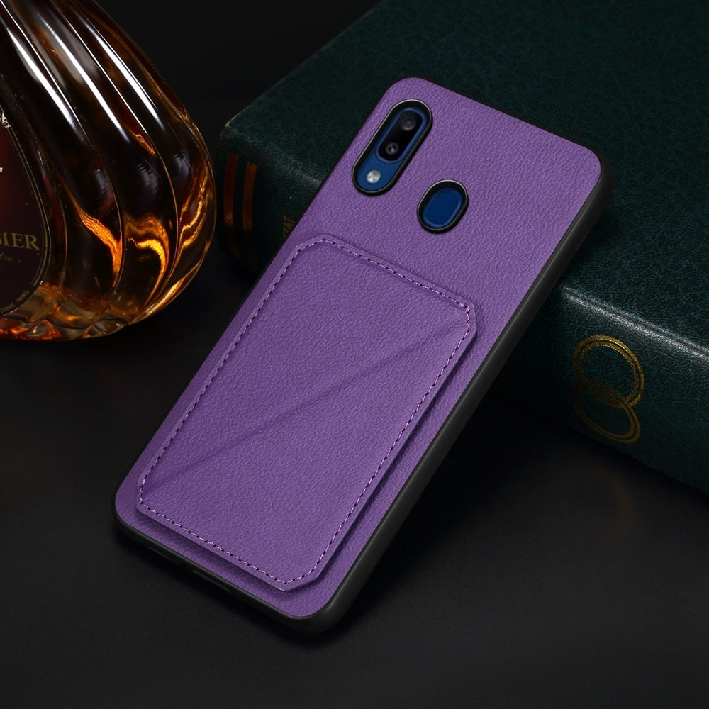 Samsung Galaxy A20 Calf Texture Leather Case with Dual Card Slots and Stand Function