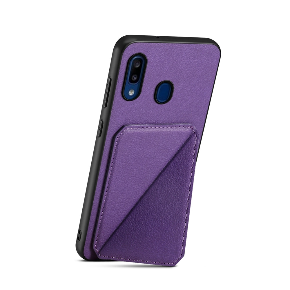 Samsung Galaxy A20 Calf Texture Leather Case with Dual Card Slots and Stand Function