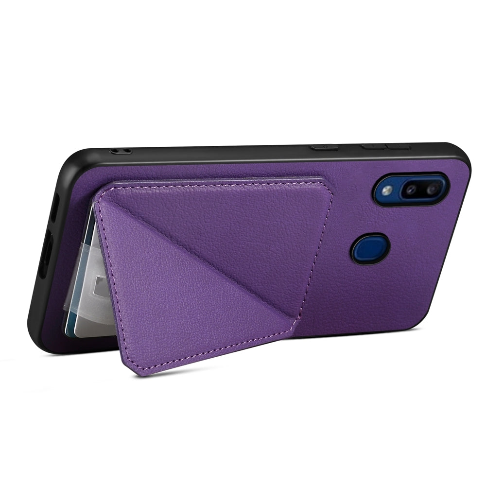 Samsung Galaxy A20 Calf Texture Leather Case with Dual Card Slots and Stand Function