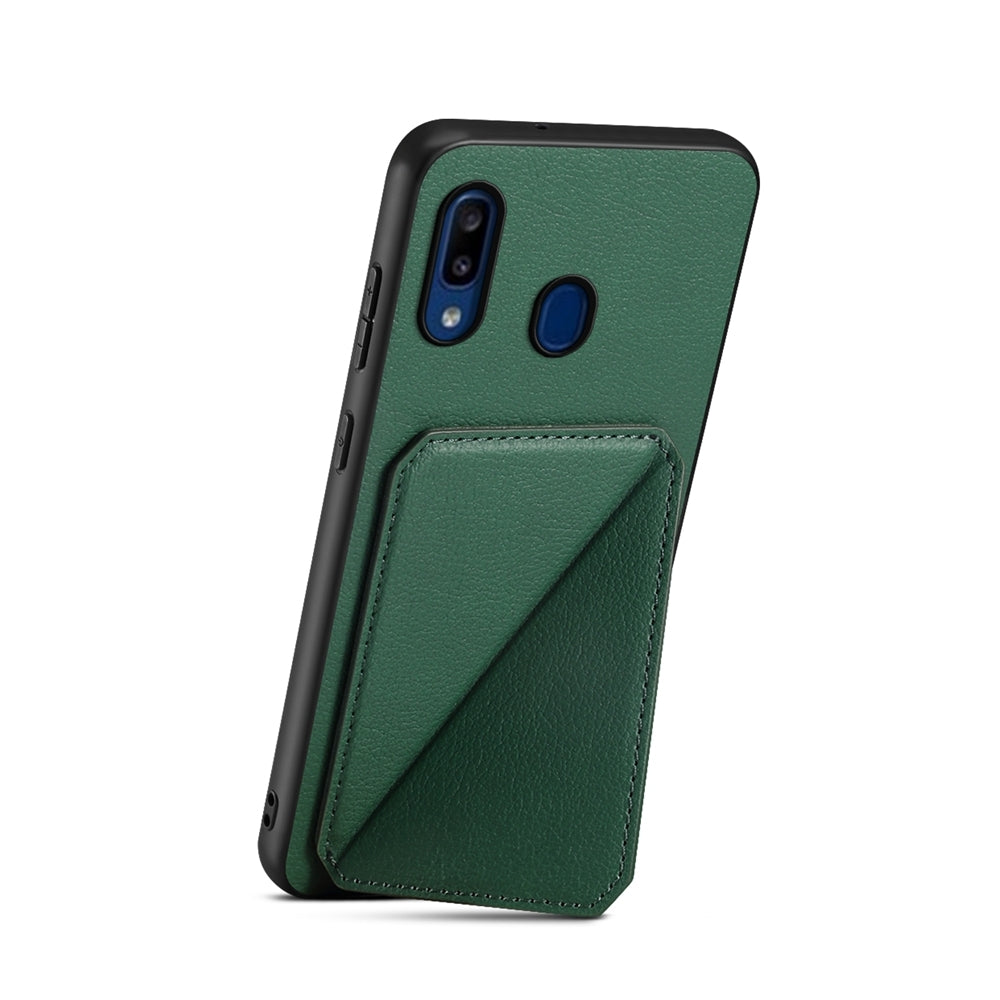 Samsung Galaxy A20 Calf Texture Leather Case with Dual Card Slots and Stand Function