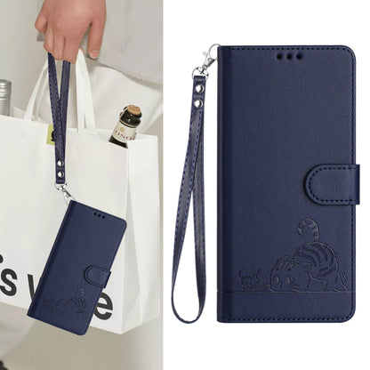 Nothing CMF Phone 1 Leather Phone Case with Cat and Rat Embossed Pattern, RFID Protection, Card Holder Slots, Anti-fall Feature & Lanyard