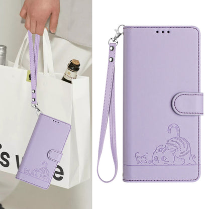 Nothing CMF Phone 1 Leather Phone Case with Cat and Rat Embossed Pattern, RFID Protection, Card Holder Slots, Anti-fall Feature & Lanyard