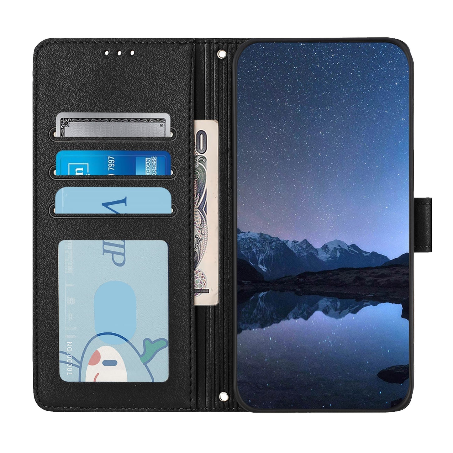 OPPO A3 Pro 5G Global Leather Phone Case with Cat and Rat Embossed Pattern, RFID Protection, Card Holder Slots, Anti-fall Feature & Lanyard