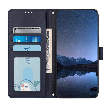 Realme C17 Leather Phone Case with Cat and Rat Embossed Pattern, RFID Protection, Card Holder Slots, Anti-fall Feature & Lanyard
