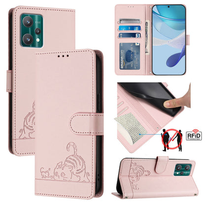 Motorola Moto X40 Leather Phone Case with Cat and Rat Embossed Pattern, RFID Protection, Card Holder Slots, Anti-fall Feature & Lanyard