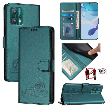 Motorola Moto X40 Leather Phone Case with Cat and Rat Embossed Pattern, RFID Protection, Card Holder Slots, Anti-fall Feature & Lanyard