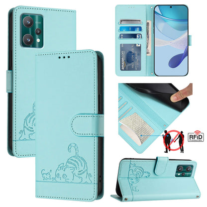 Motorola Edge 40 Pro 5G Leather Phone Case with Cat and Rat Embossed Pattern, RFID Protection, Card Holder Slots, Anti-fall Feature & Lanyard
