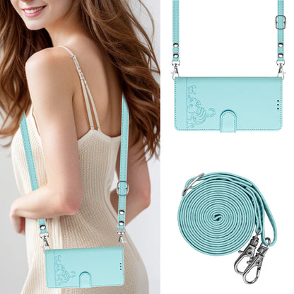 Oukitel C53 Leather Phone Case with Cat and Rat Embossed Pattern, RFID Protection, Card Holder Slots, Anti-fall Feature & Lanyard