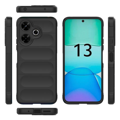 Redmi 13 4G Global Magic Shield TPU + Flannel Phone Case: Durable, Non-toxic, Easy Access, Stylish Design
