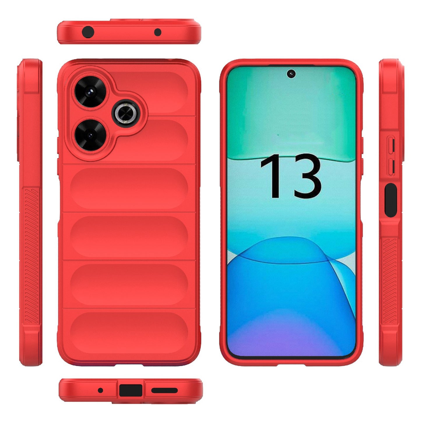 Redmi 13 4G Global Magic Shield TPU + Flannel Phone Case: Durable, Non-toxic, Easy Access, Stylish Design