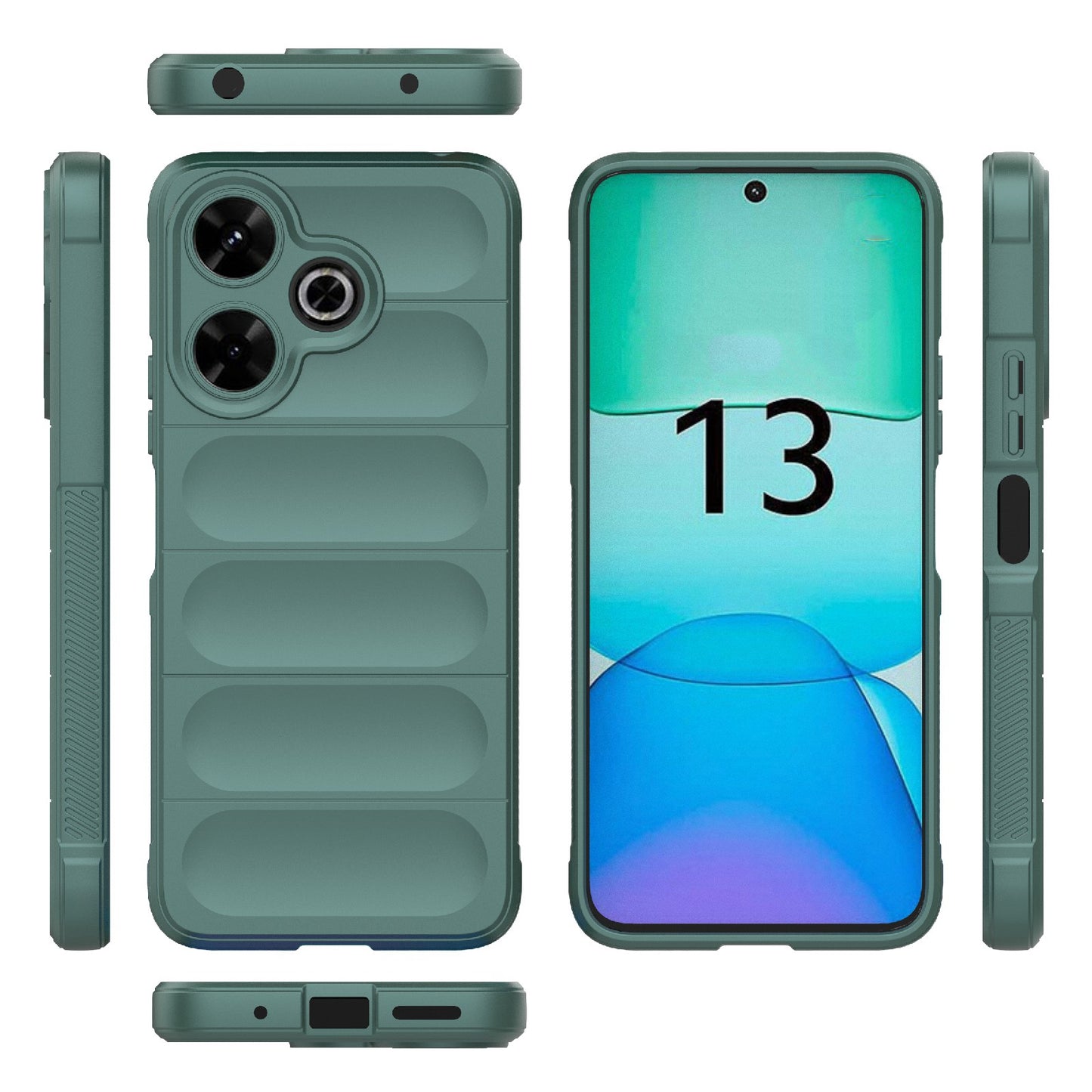Redmi 13 4G Global Magic Shield TPU + Flannel Phone Case: Durable, Non-toxic, Easy Access, Stylish Design