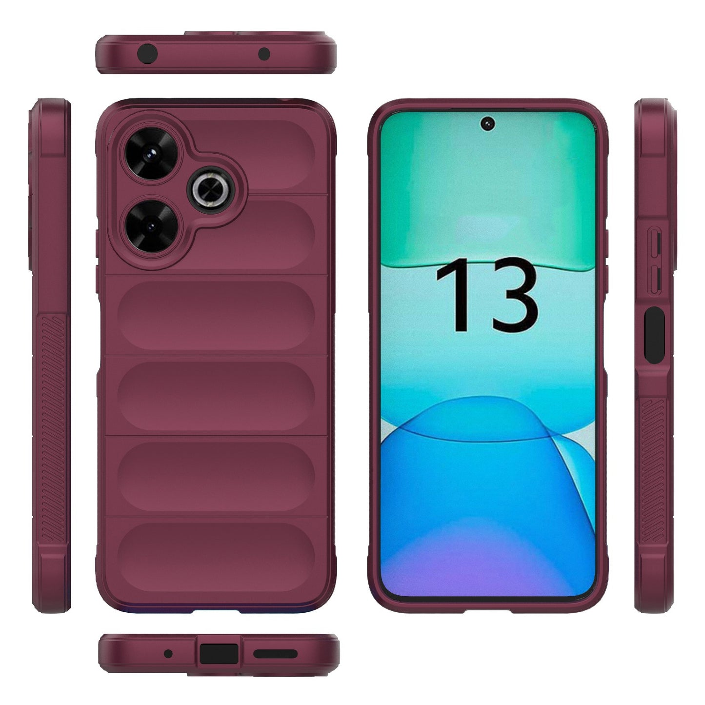 Redmi 13 4G Global Magic Shield TPU + Flannel Phone Case: Durable, Non-toxic, Easy Access, Stylish Design