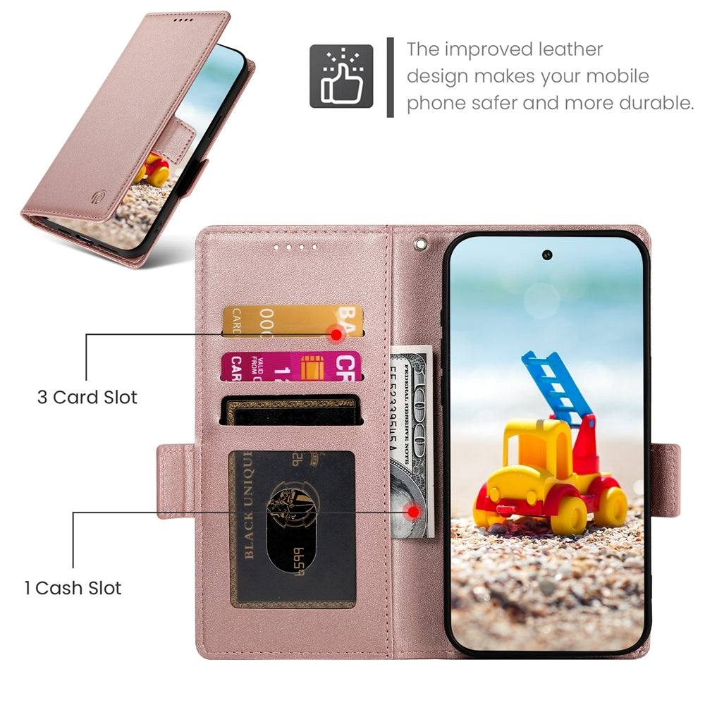 Google Pixel 9 Pro Wallet Case - Luxury Magnetic PU Leather Flip Cover with Card Slots, Stand & Shockproof Protection
