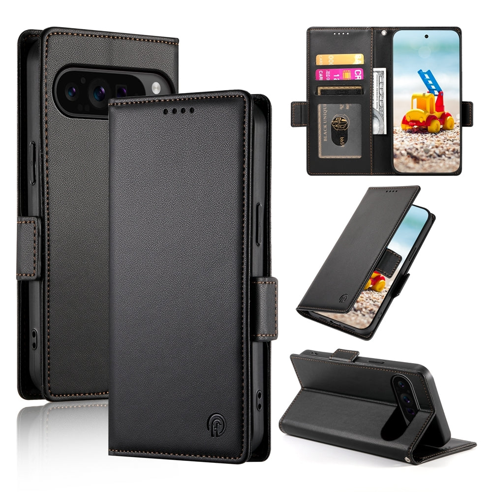 Google Pixel 9 Pro Wallet Case - Luxury Magnetic PU Leather Flip Cover with Card Slots, Stand & Shockproof Protection