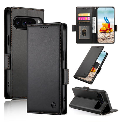 Google Pixel 9 Pro Wallet Case - Luxury Magnetic PU Leather Flip Cover with Card Slots, Stand & Shockproof Protection