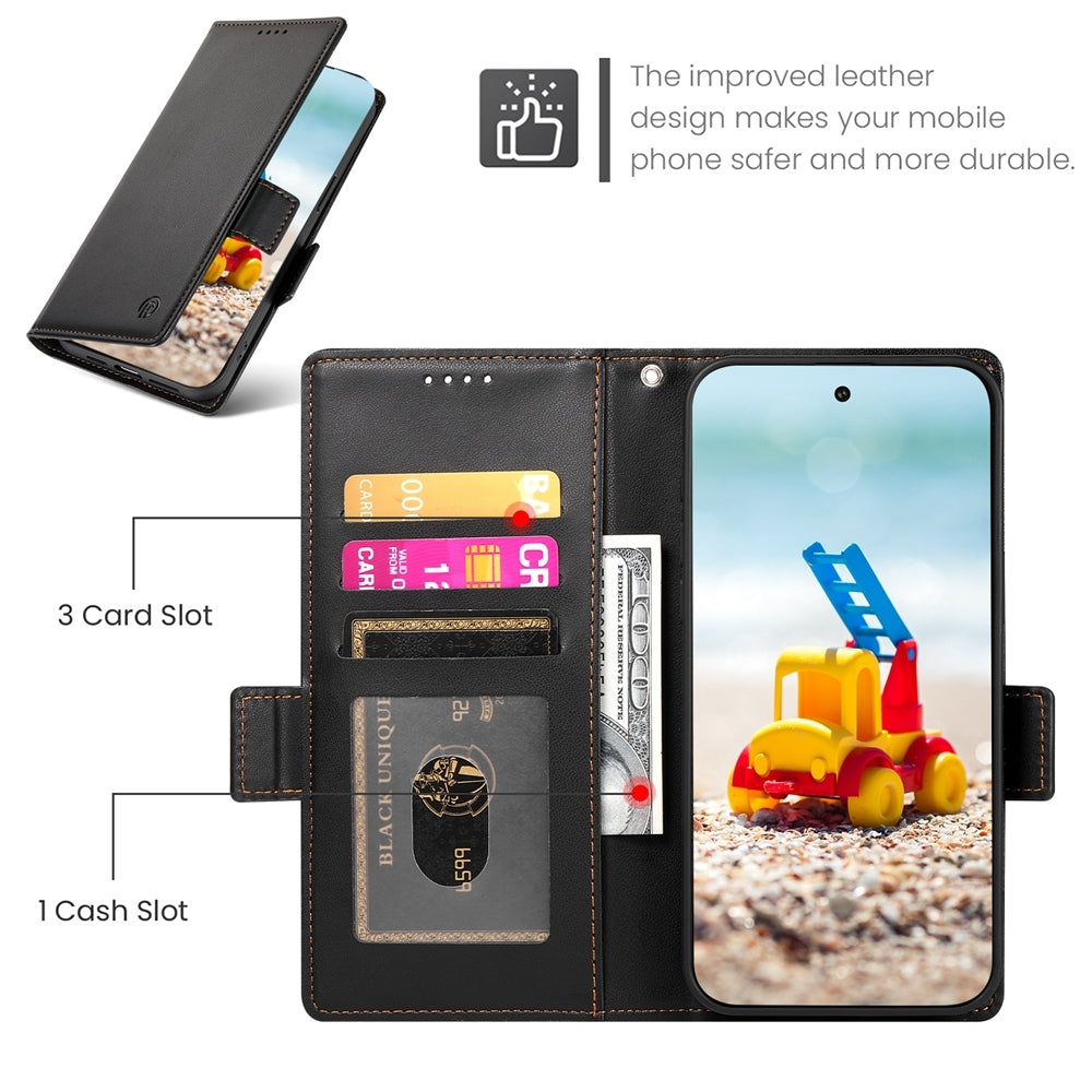 Google Pixel 9 Pro Wallet Case - Luxury Magnetic PU Leather Flip Cover with Card Slots, Stand & Shockproof Protection
