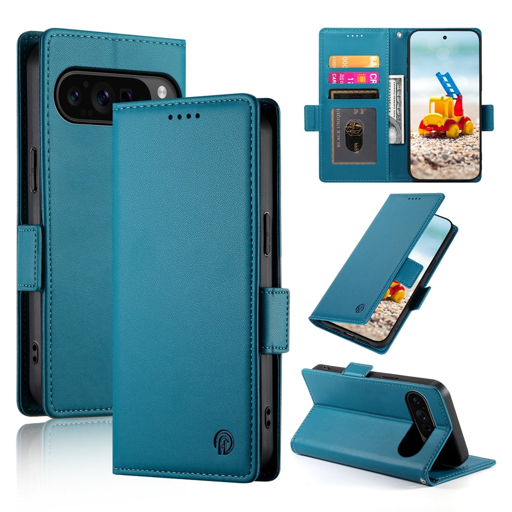 Google Pixel 9 Pro Wallet Case - Luxury Magnetic PU Leather Flip Cover with Card Slots, Stand & Shockproof Protection