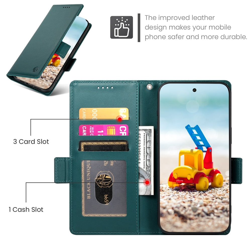Google Pixel 9 Pro Wallet Case - Luxury Magnetic PU Leather Flip Cover with Card Slots, Stand & Shockproof Protection