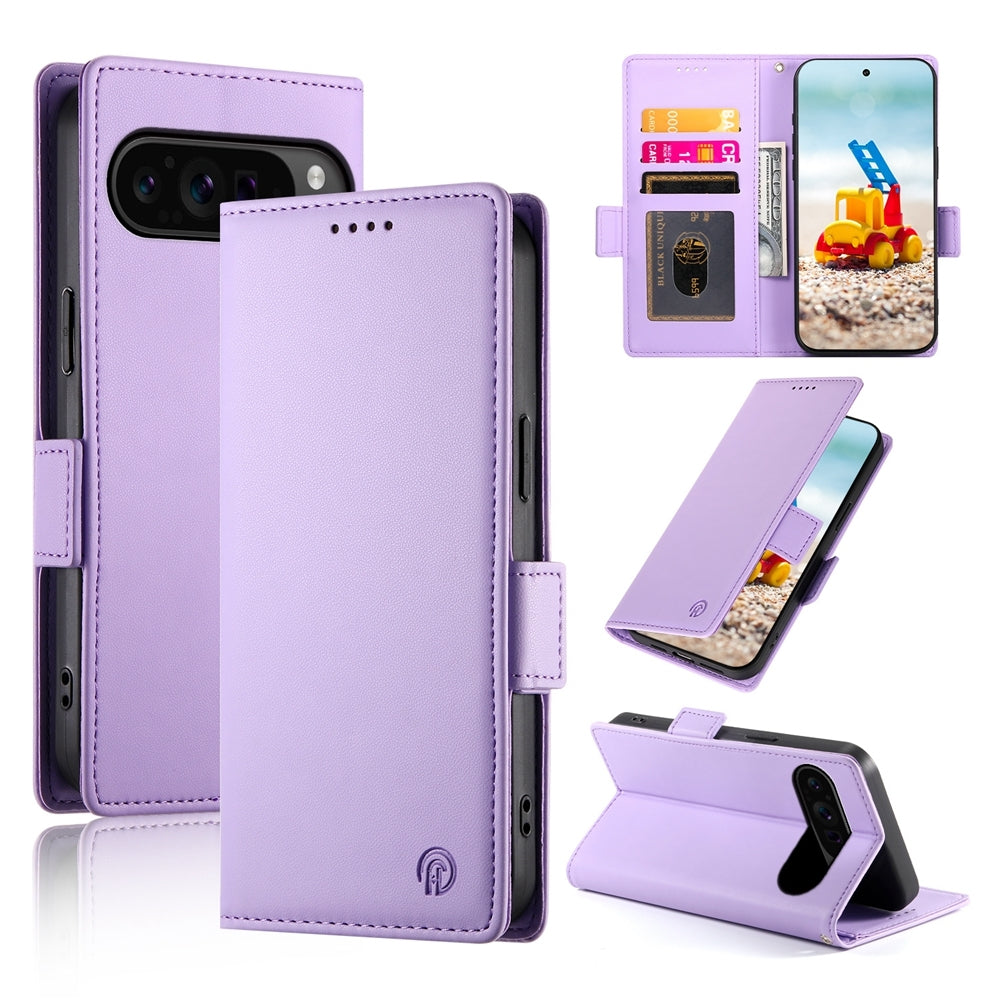 Google Pixel 9 Pro Wallet Case - Luxury Magnetic PU Leather Flip Cover with Card Slots, Stand & Shockproof Protection