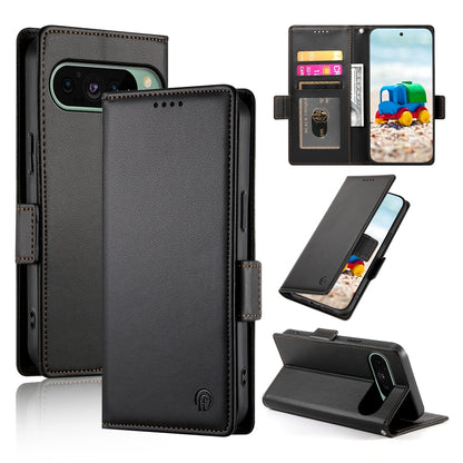 Google Pixel 9 Wallet Case - Luxury Magnetic PU Leather Flip Cover with Card Slots, Stand & Shockproof Protection