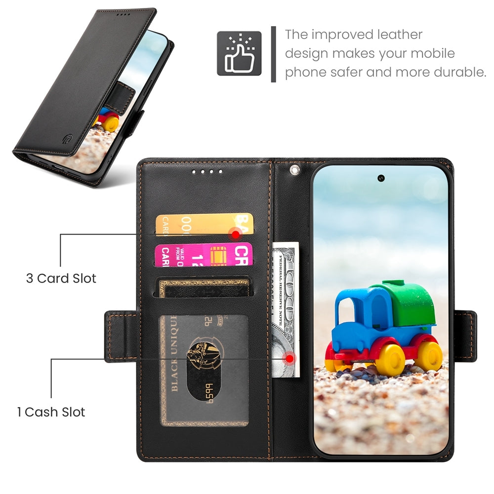 Google Pixel 9 Wallet Case - Luxury Magnetic PU Leather Flip Cover with Card Slots, Stand & Shockproof Protection