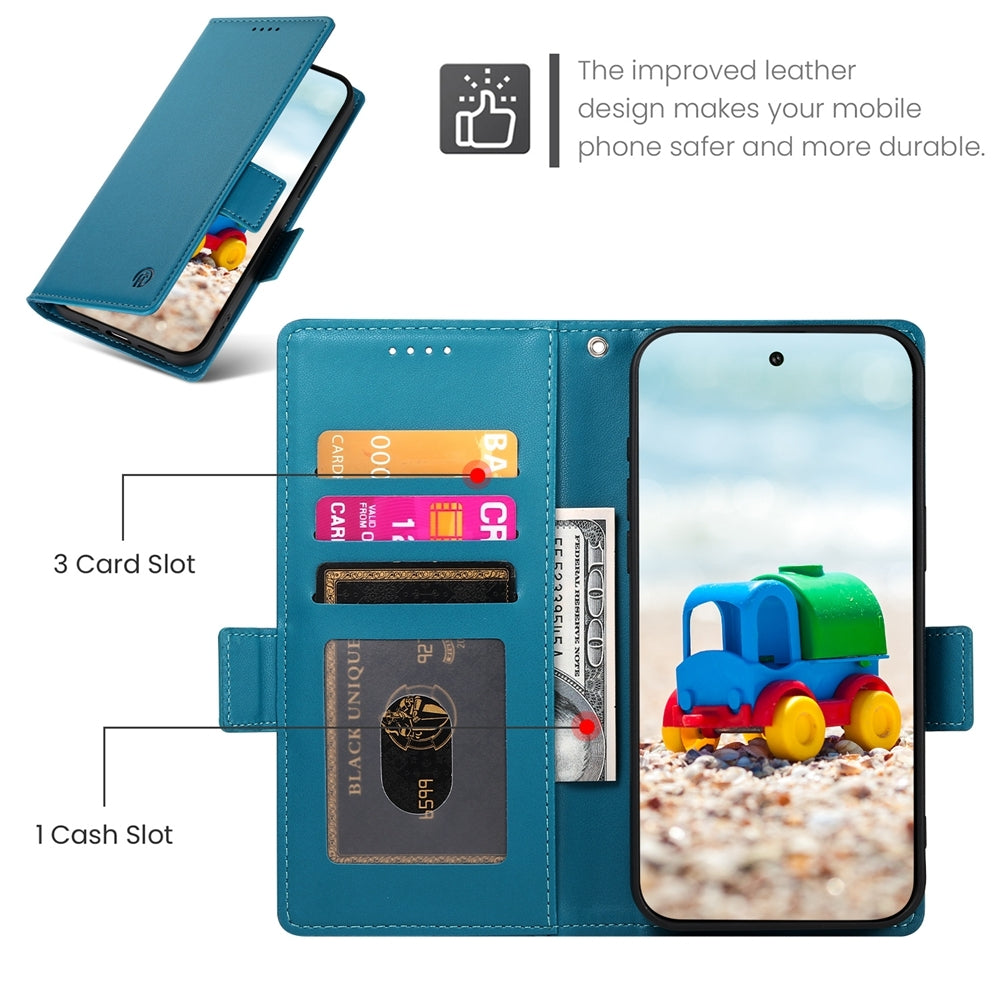 Google Pixel 9 Wallet Case - Luxury Magnetic PU Leather Flip Cover with Card Slots, Stand & Shockproof Protection