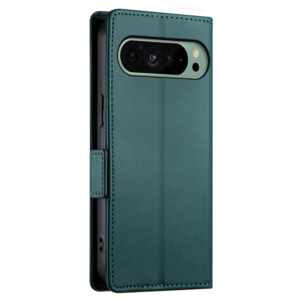 Google Pixel 9 Wallet Case - Luxury Magnetic PU Leather Flip Cover with Card Slots, Stand & Shockproof Protection