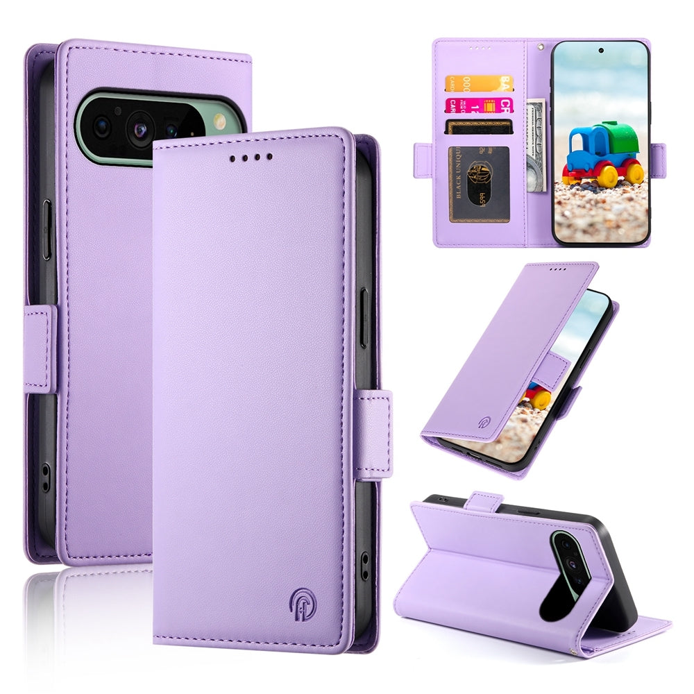 Google Pixel 9 Wallet Case - Luxury Magnetic PU Leather Flip Cover with Card Slots, Stand & Shockproof Protection