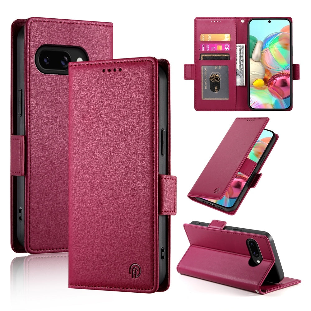 Google Pixel 9a Wallet Case - Luxury Magnetic PU Leather Flip Cover with Card Slots, Stand & Shockproof Protection