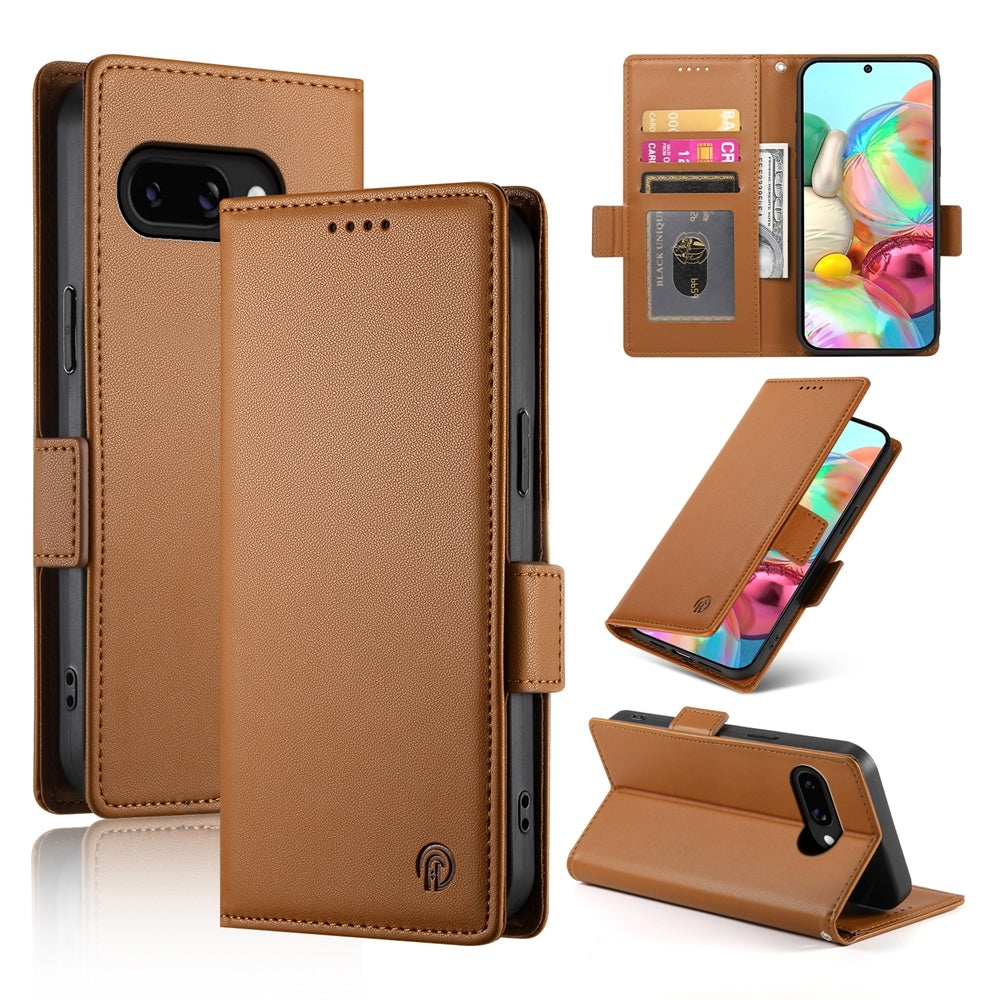Google Pixel 9a Wallet Case - Luxury Magnetic PU Leather Flip Cover with Card Slots, Stand & Shockproof Protection