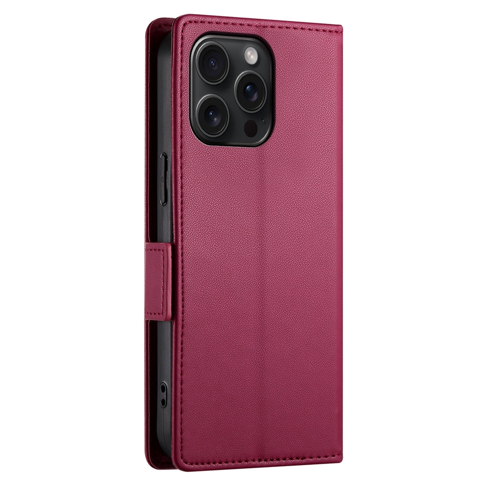 iPhone 15 Pro Max Wallet Case - Luxury Magnetic PU Leather Flip Cover with Card Slots, Stand & Shockproof Protection