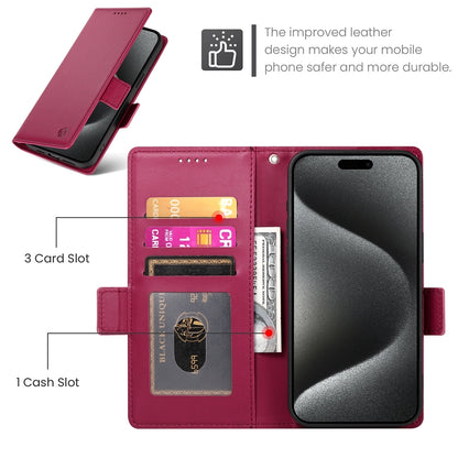 iPhone 15 Pro Max Wallet Case - Luxury Magnetic PU Leather Flip Cover with Card Slots, Stand & Shockproof Protection