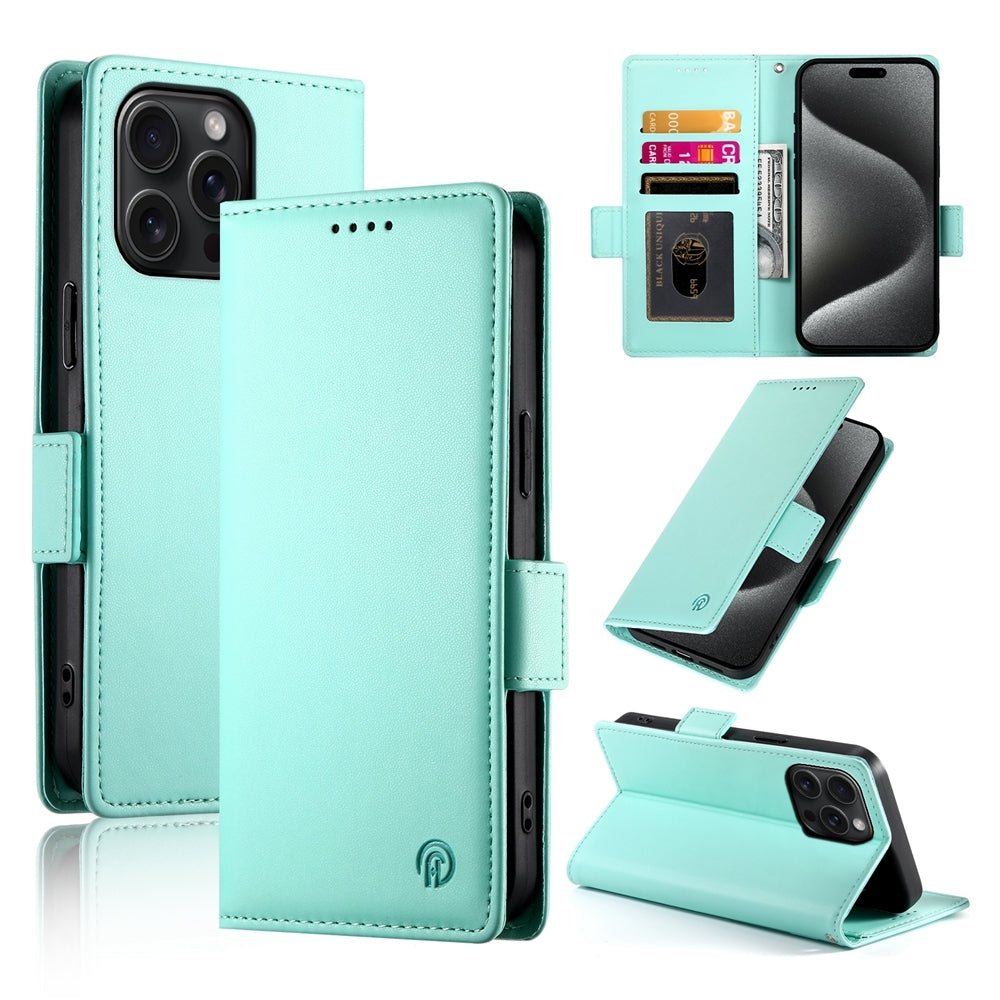 iPhone 15 Pro Max Wallet Case - Luxury Magnetic PU Leather Flip Cover with Card Slots, Stand & Shockproof Protection