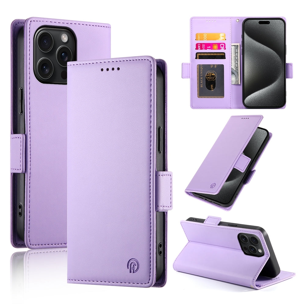 iPhone 15 Pro Max Wallet Case - Luxury Magnetic PU Leather Flip Cover with Card Slots, Stand & Shockproof Protection