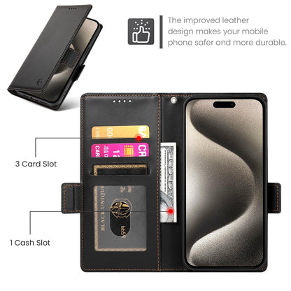 iPhone 15 Pro Wallet Case - Luxury Magnetic PU Leather Flip Cover with Card Slots, Stand & Shockproof Protection