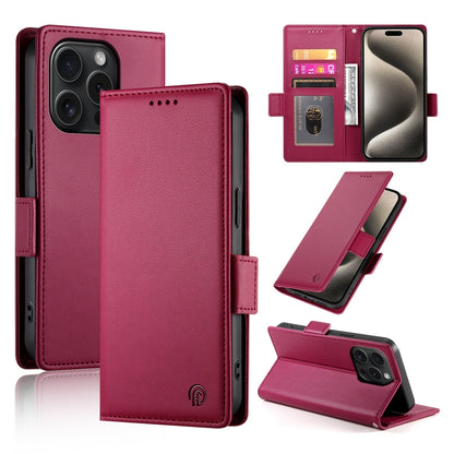 iPhone 15 Pro Wallet Case - Luxury Magnetic PU Leather Flip Cover with Card Slots, Stand & Shockproof Protection