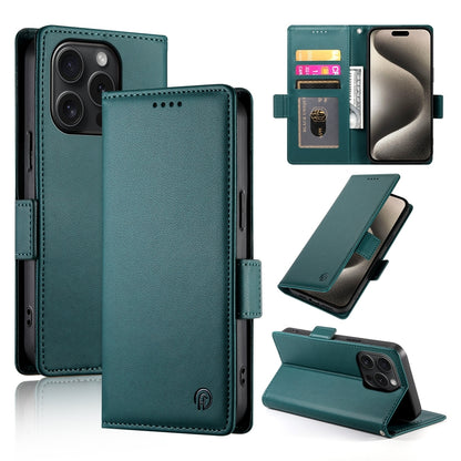 iPhone 15 Pro Wallet Case - Luxury Magnetic PU Leather Flip Cover with Card Slots, Stand & Shockproof Protection