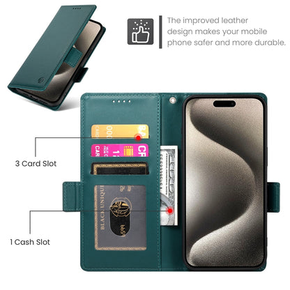 iPhone 15 Pro Wallet Case - Luxury Magnetic PU Leather Flip Cover with Card Slots, Stand & Shockproof Protection