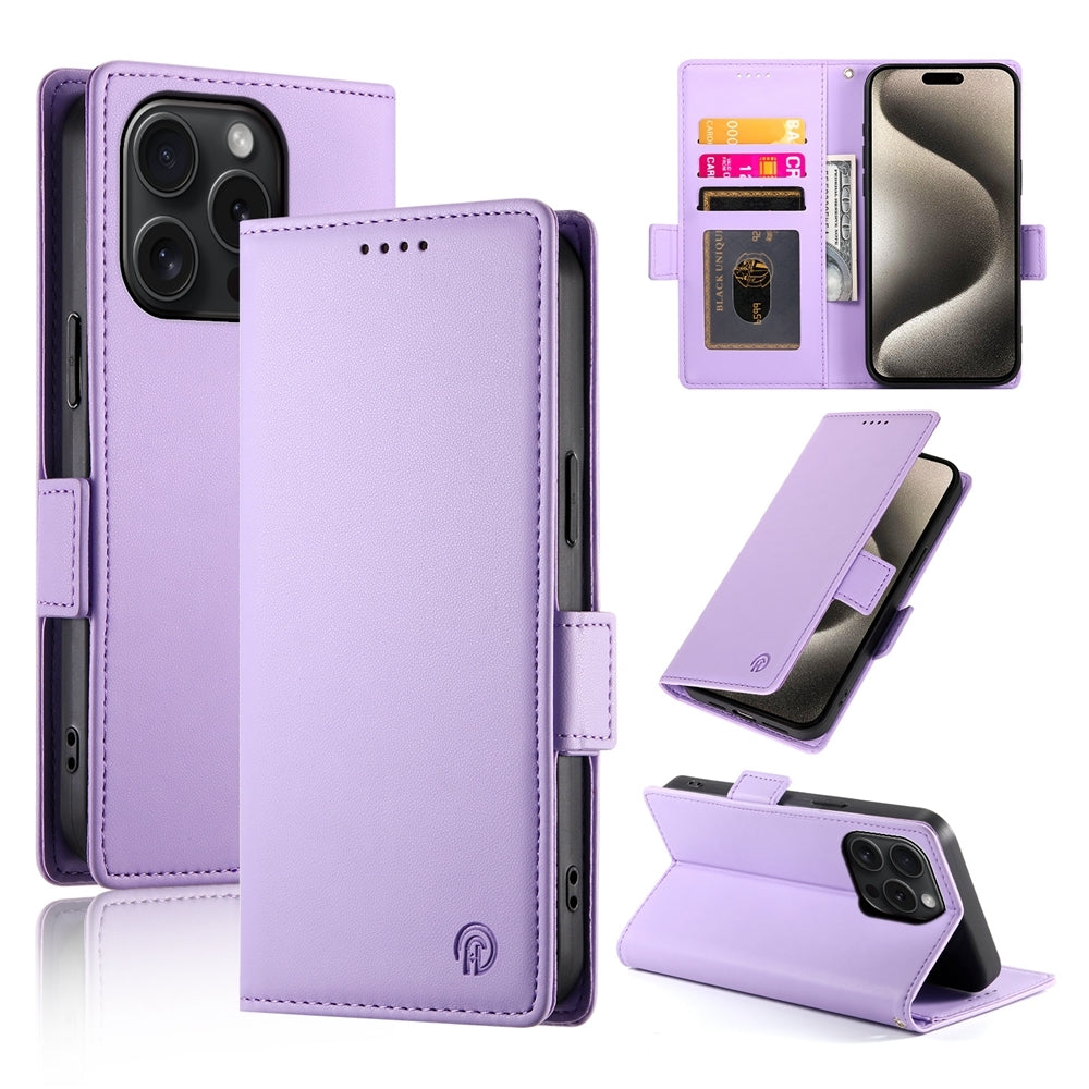 iPhone 15 Pro Wallet Case - Luxury Magnetic PU Leather Flip Cover with Card Slots, Stand & Shockproof Protection