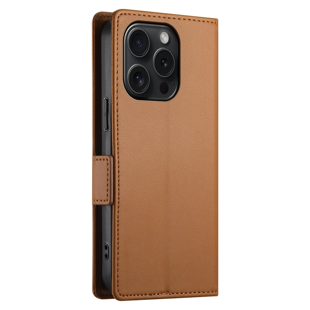 iPhone 15 Pro Wallet Case - Luxury Magnetic PU Leather Flip Cover with Card Slots, Stand & Shockproof Protection
