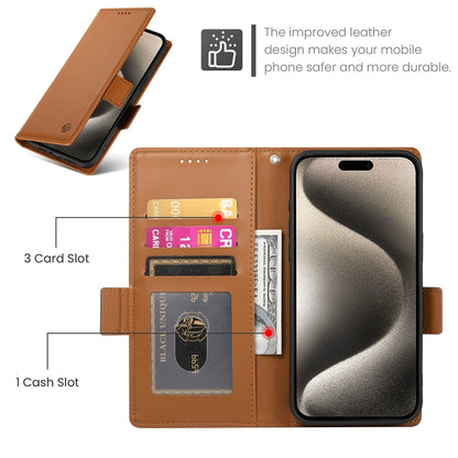 iPhone 15 Pro Wallet Case - Luxury Magnetic PU Leather Flip Cover with Card Slots, Stand & Shockproof Protection